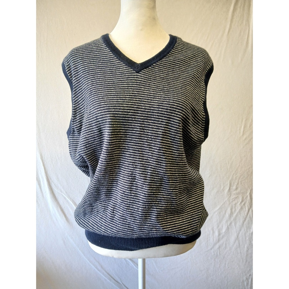 J crew vest v neck preppy ivy leage grandpa core dark academia striped medium